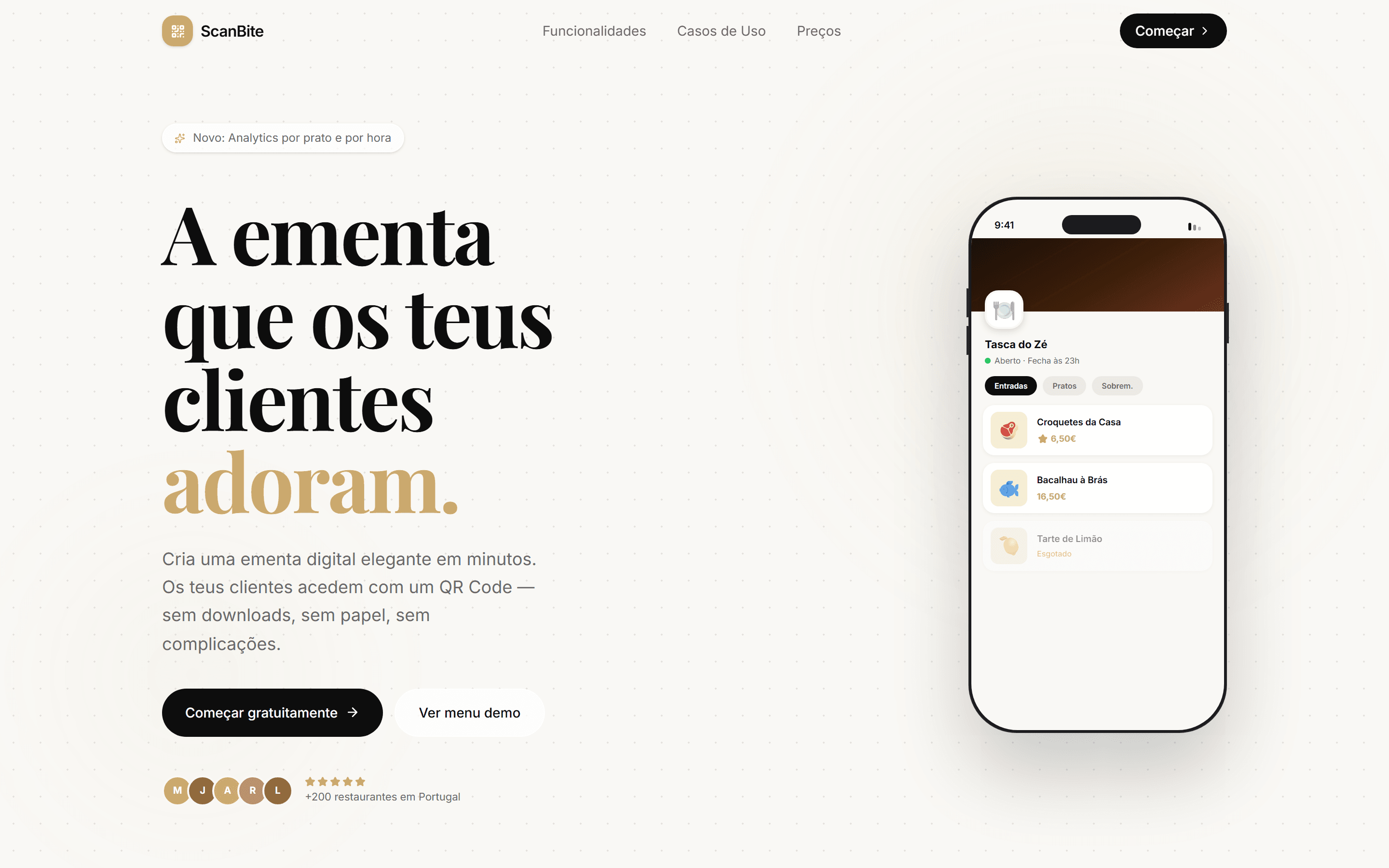 ScanBite landing page